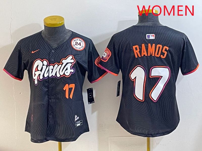 Women San Francisco Giants #17 Ramos Black Joint Name 2025 Nike MLB Jersey style 7